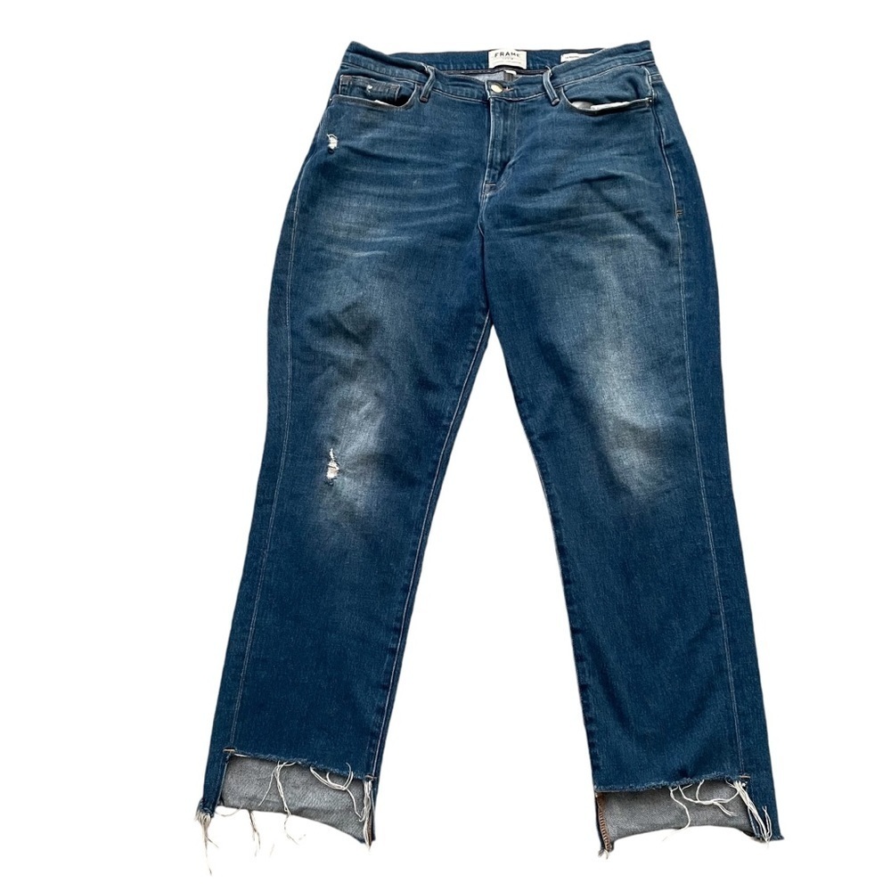 Frame Le Nouveau Step Hem Ankle Straight Leg Jean in Pinerock Size 32